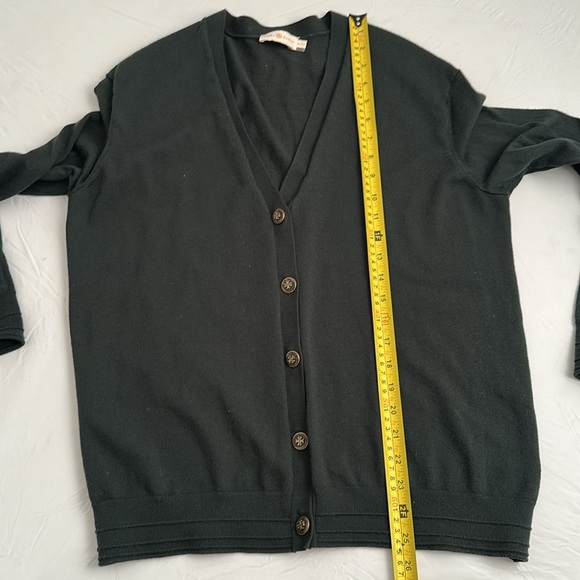 Tory Burch Madison English Green Reva button cardigan sweater XL - Picture 7 of 11